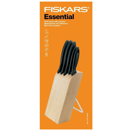FISKARS | Essential fa késblokk 5 db késsel