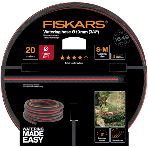 Fiskars Locsolótömlő, 19 mm (3/4), 20 m Q4