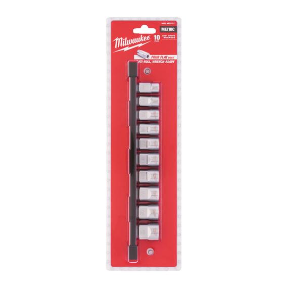Milwaukee 3/8' Dugókulcsok rövid, Metrikus, tartósínen 10 db