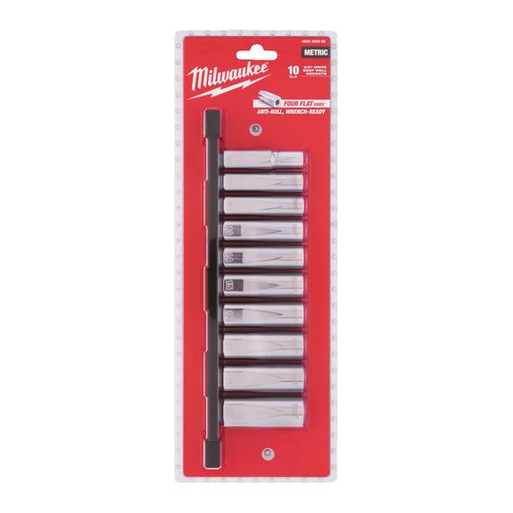 Milwaukee 3/8' Dugókulcsok hosszú, Metrikus, tartósínen 10 db